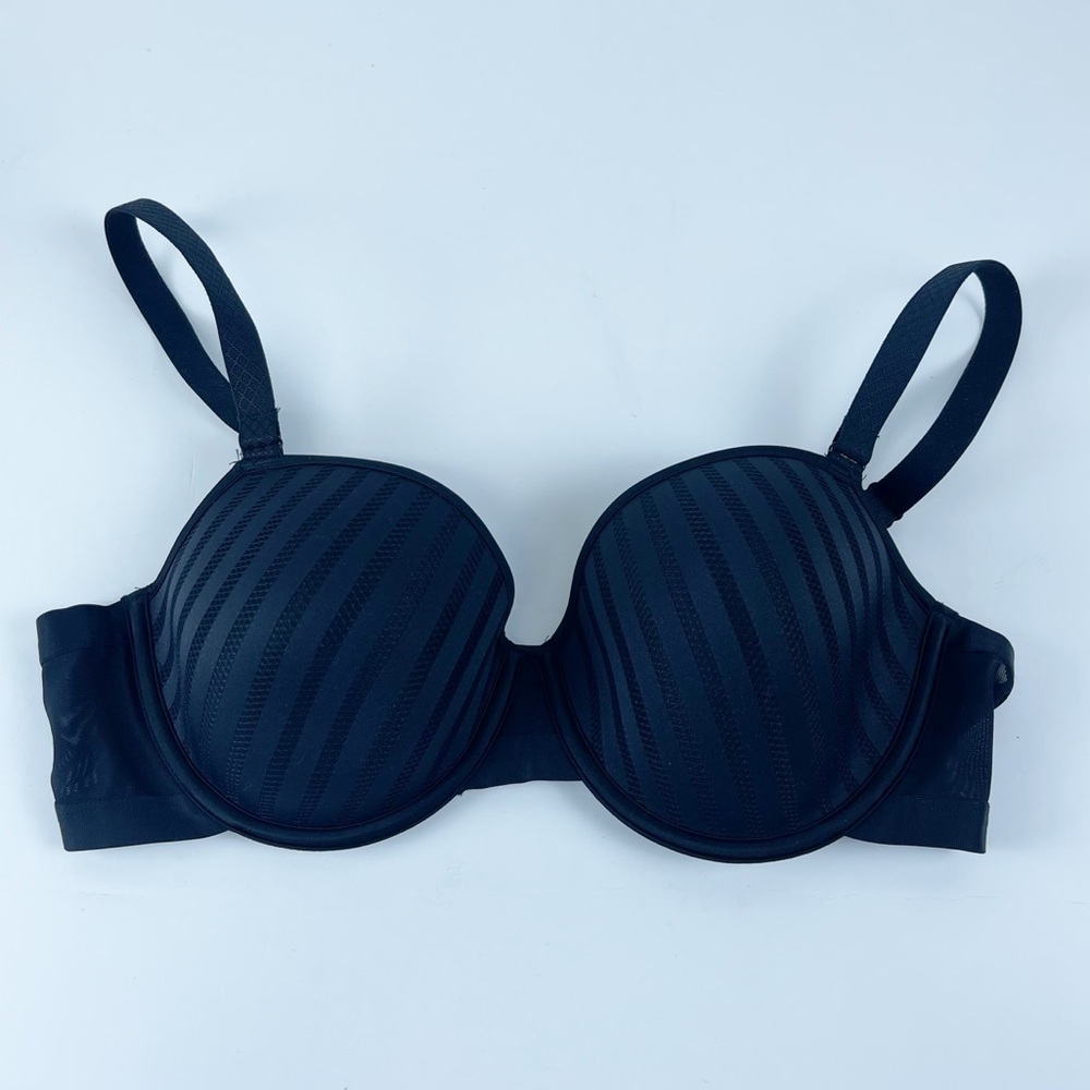 NEW Paramour Bra Womens 36C Black Striped Underwire NWOT